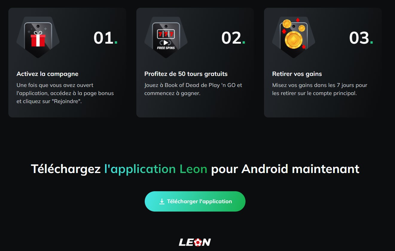 Aperçu de l'application LeonBet
